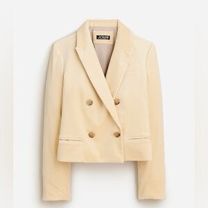 NWT J. Crew Cropped double-breasted blazer in stretch velvet - 8